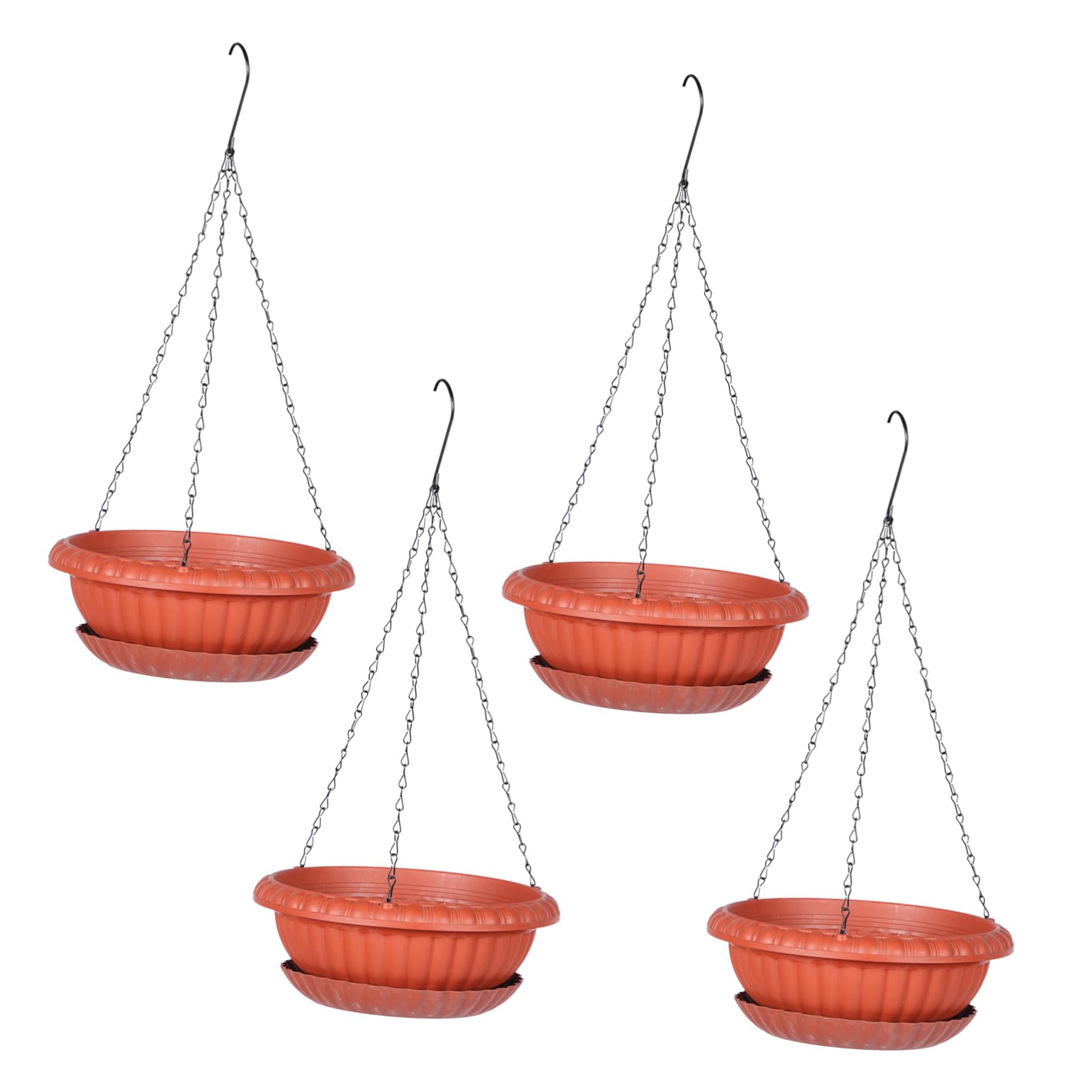 BESPORTBLE 4sets Portavasi Sospesi in Vassoi Fioriere Sospese Per Giardino Vasi Da Fiori Per Chlorophytum Accessori Da Giardino in Metallo e Pp