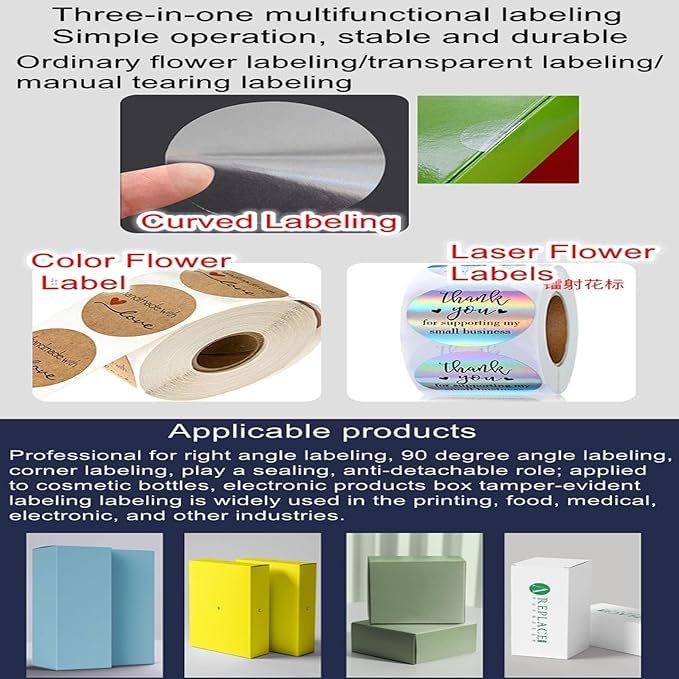 Etichettatrice industriale ad angolo retto ad alta velocità con touch screen PLC, potenza 200W, 30-60 etichette/min, compatibile con etichette antimanomissione