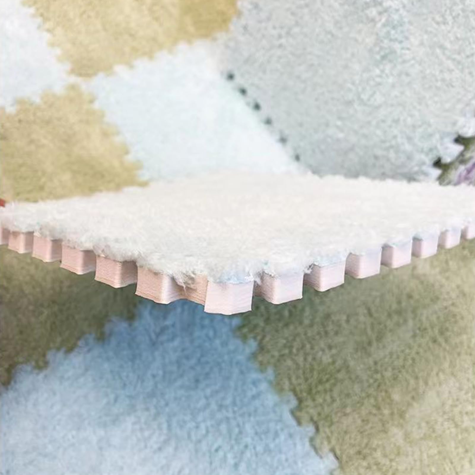 10 Alfombrillas De Espuma Entrelazadas, Alfombra De área De Felpa, Alfombra De Piso De Rompecabezas Entrelazada De 12 X 12 In, Alfombra Suave para Dormitorio(Color:Gris)
