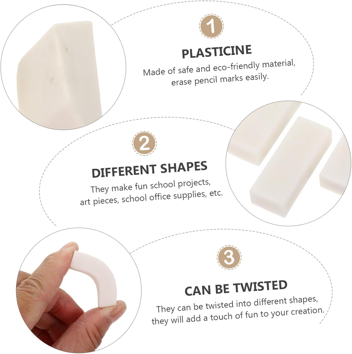 12pcs Professional Drawing Erasers for Artists Highlighter Erasers for Pencil and Pastel Works Versatile Sketching Tools for Classroom and Studio Use Style