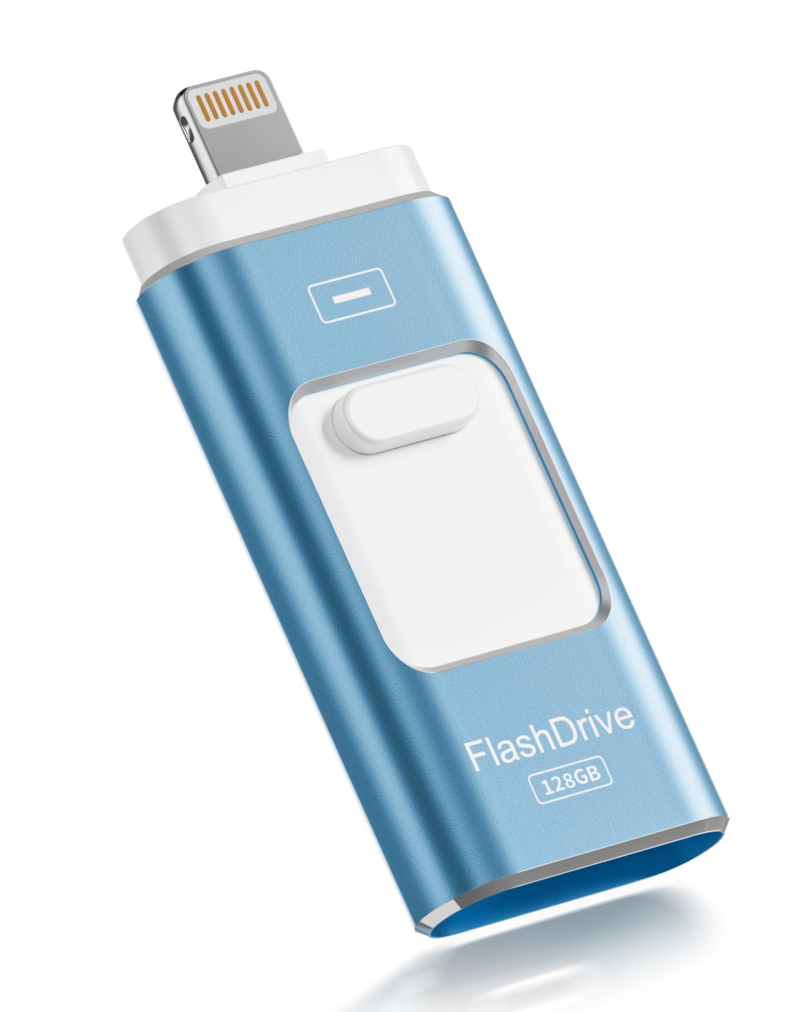 ROSPE Cle USB iPhone, Clé USB C 128 Go Apple MFI Certifié, 3 en 1 Cle USB pour iPhone/iPad/Type C/Android/PC, Stockage Externe Haute Vitesse Clef Transfert Photos, Vidéos, Films(Bleu clair)