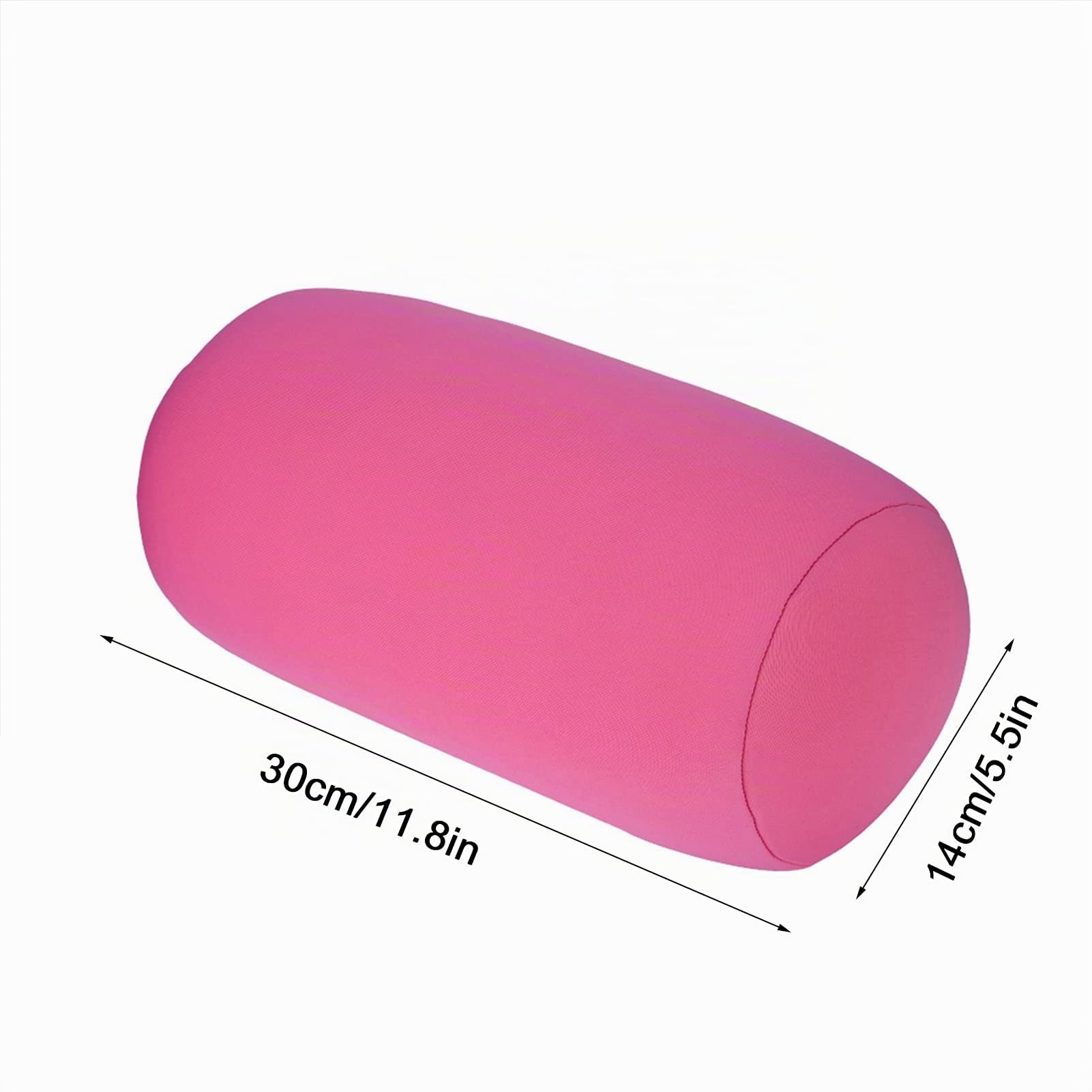 SEAFRONT Oreiller de Cou Rouleau Microbille Coussin Dos Tête Soutien Lombaire Cylindrique Cervical pour Siège Voyage Maison(Rose)