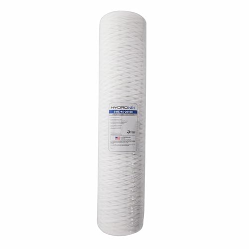 Hydronix SWC-45-20100 Cartucho de filtro de agua de herida de cadena de sedimentos para toda la casa o comercial 4,5 x 20 - 100 micrones