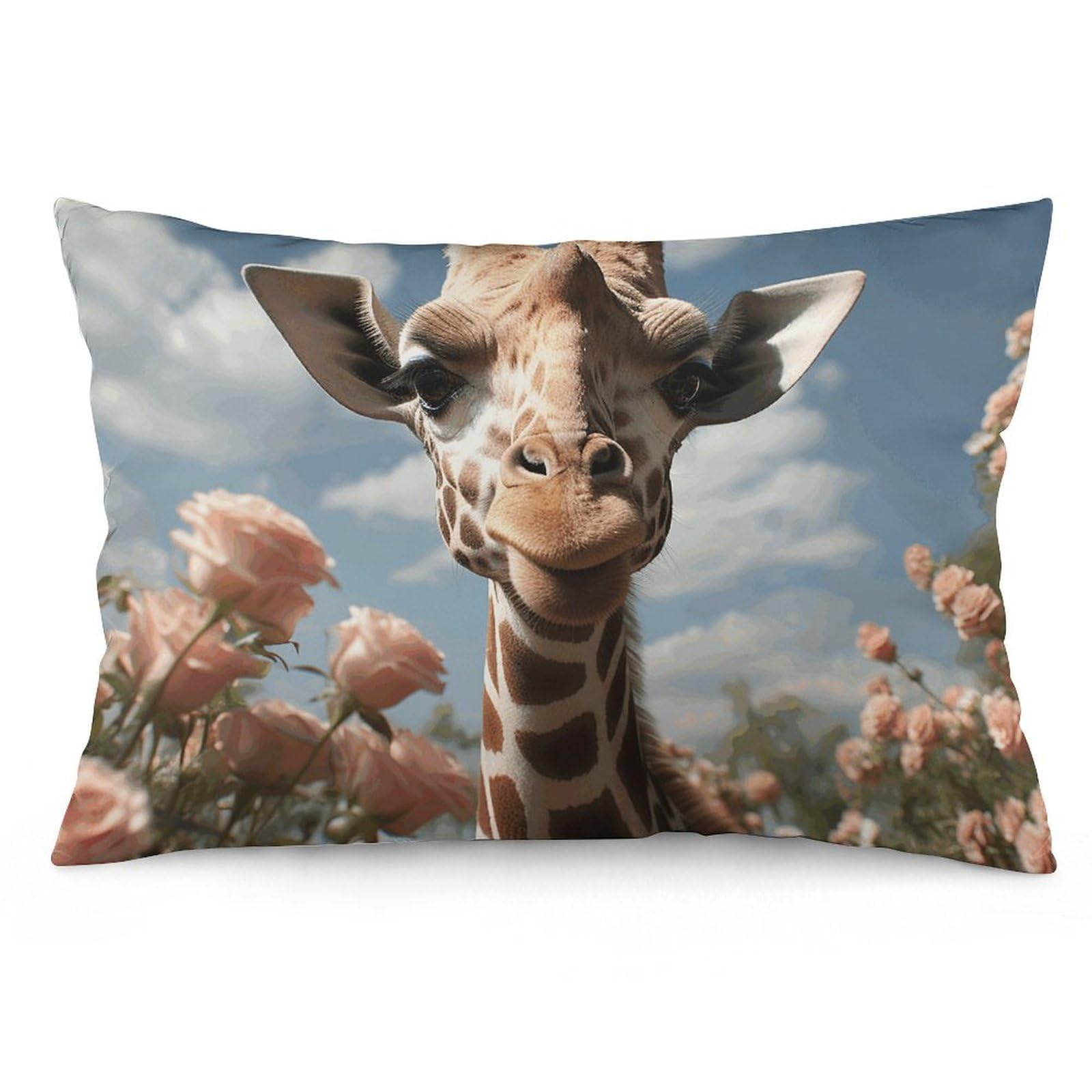 2 Pack Pillow Cases for Hair and Skin, Soft Breathable Pillow Case Covers with Hidden Zipper, Beautiful Giraffe Pillowcase 16 "x24 Pillow Covers for Sleeping Gift