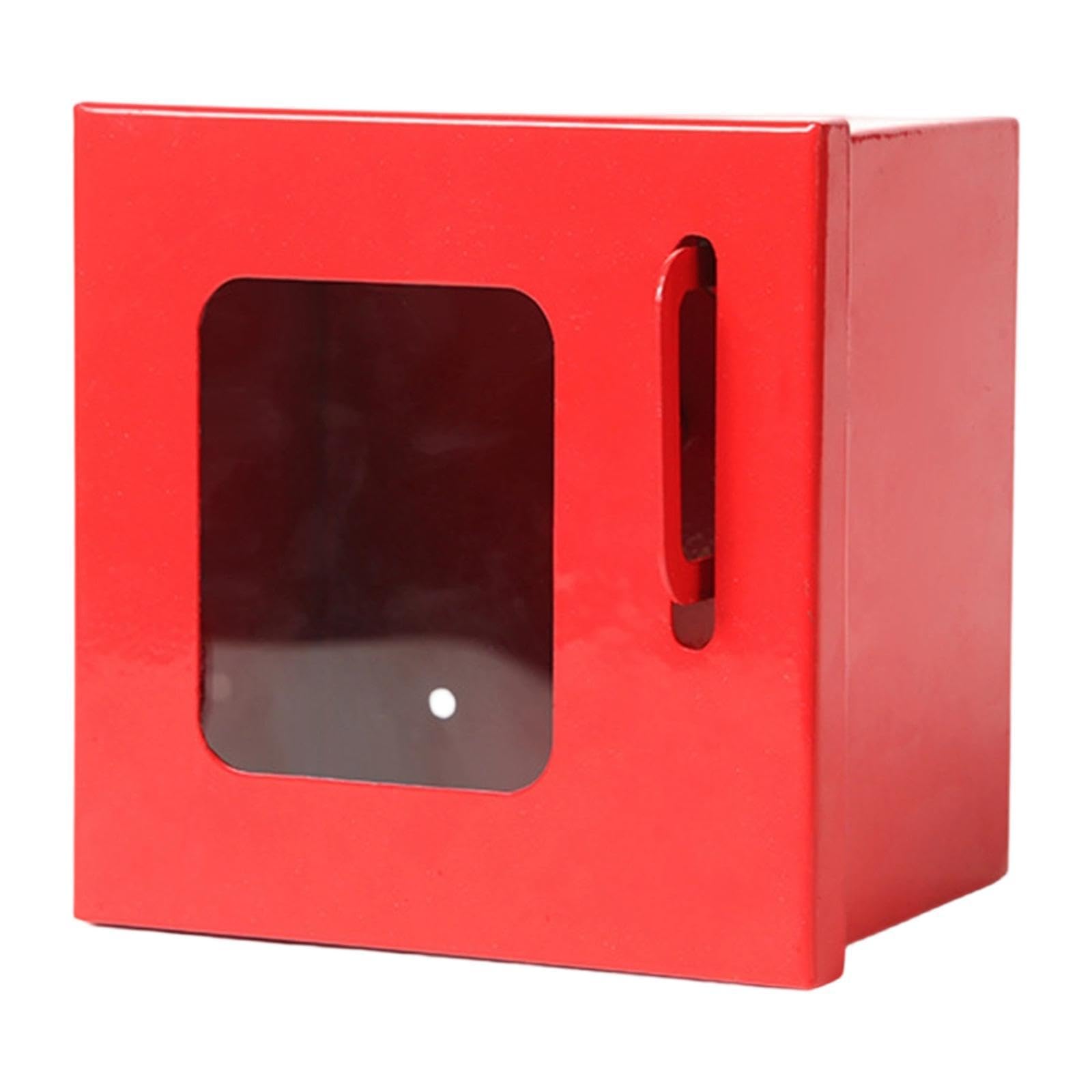 Caja de Bloqueo para Almacenamiento Seguro Caja Colectora de Candados Diseño Compacto en Hierro Acceso Sólo Autorizado con Panel, Rojo
