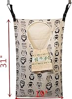 Vista 3 de Cesta de lavandería ajustable para colgar en la puerta con ganchos de acero inoxidable