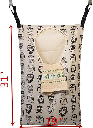 Miniatura 3 de Amlrt Cesta de lavandería ajustable para colgar en la puerta con ganchos de acero inoxidable