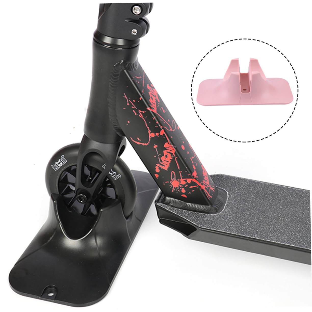 Soporte para Scooter de Abs Resistente Fijación de Tornillos para Patinete en Piso o Jardín, Soporte Estable para Almacenamiento Seguro