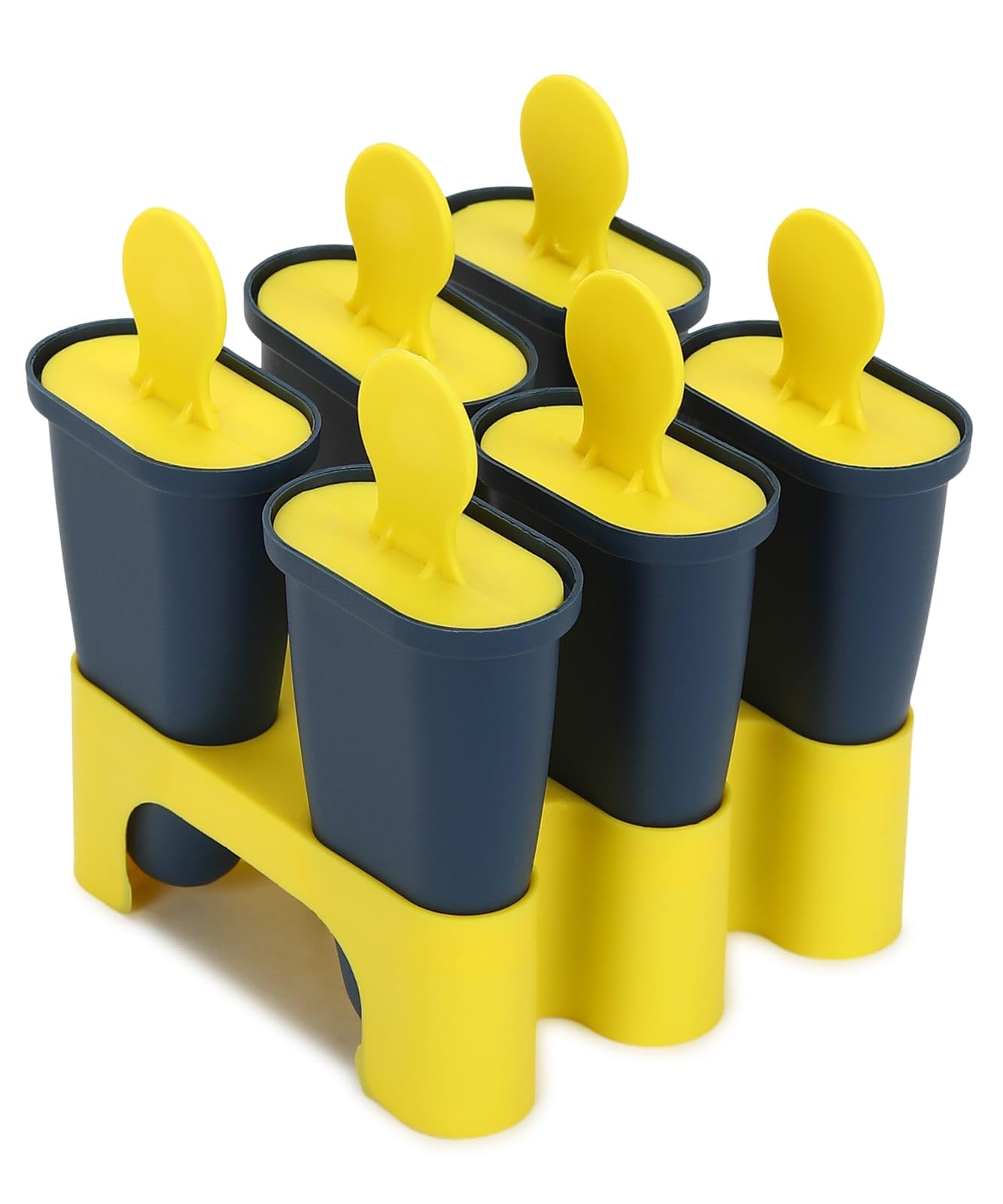HASHFLOW SummerFun Ice Pop Maker Set β 6 Pcs Reusable Popsicle & Kulfi Candy Molds for Children & Adults (Yellow) 2