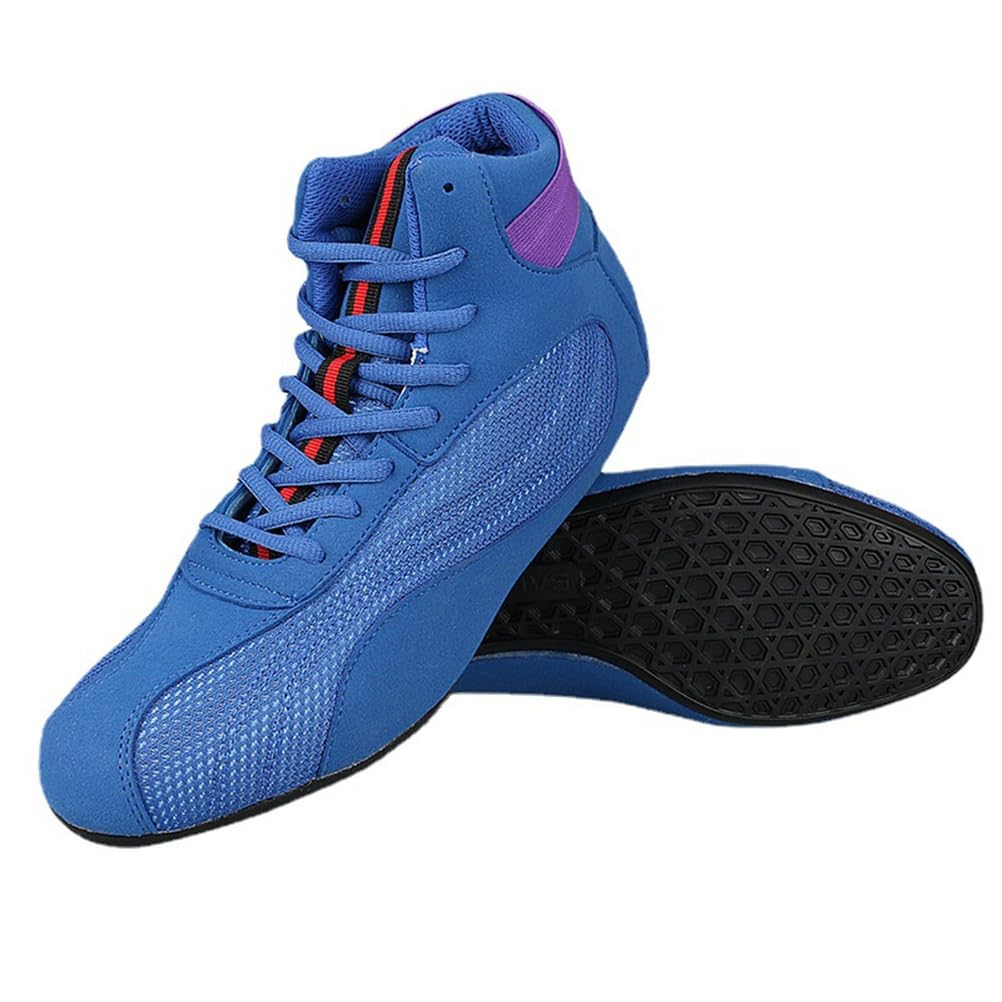 Botas De Lucha Y Boxeo para Hombres, Jóvenes Y Mujeres, Ligeras, Transpirables, Antideslizantes, para Sentadillas, Culturismo Y Entrenamiento Fitness,Azul,38 EU