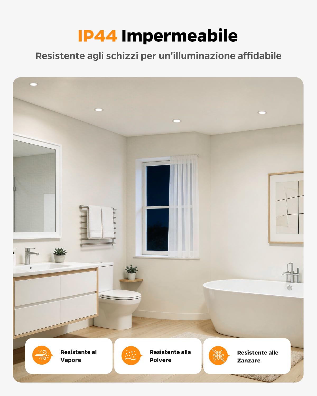 Sanyoung Faretti da Incasso per Cartongesso Dimmerabile 4W, Set di 20 | Foro 55-68mm, Luce Caldo Luce Naturale Luce Freddo, 320LM, Impermeabile IP44, Faretto LED 220V per Bagno