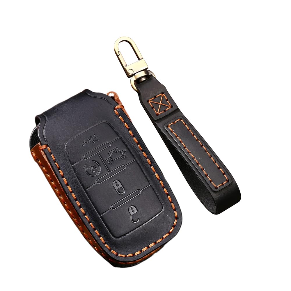 Coque Clé Voiture Pour Jeep, Dodge, Chrysler, Fiat - Protection TPU Anti-Chute - Compatible Smart Key Télécommande (Sans Électronique Inclus)
