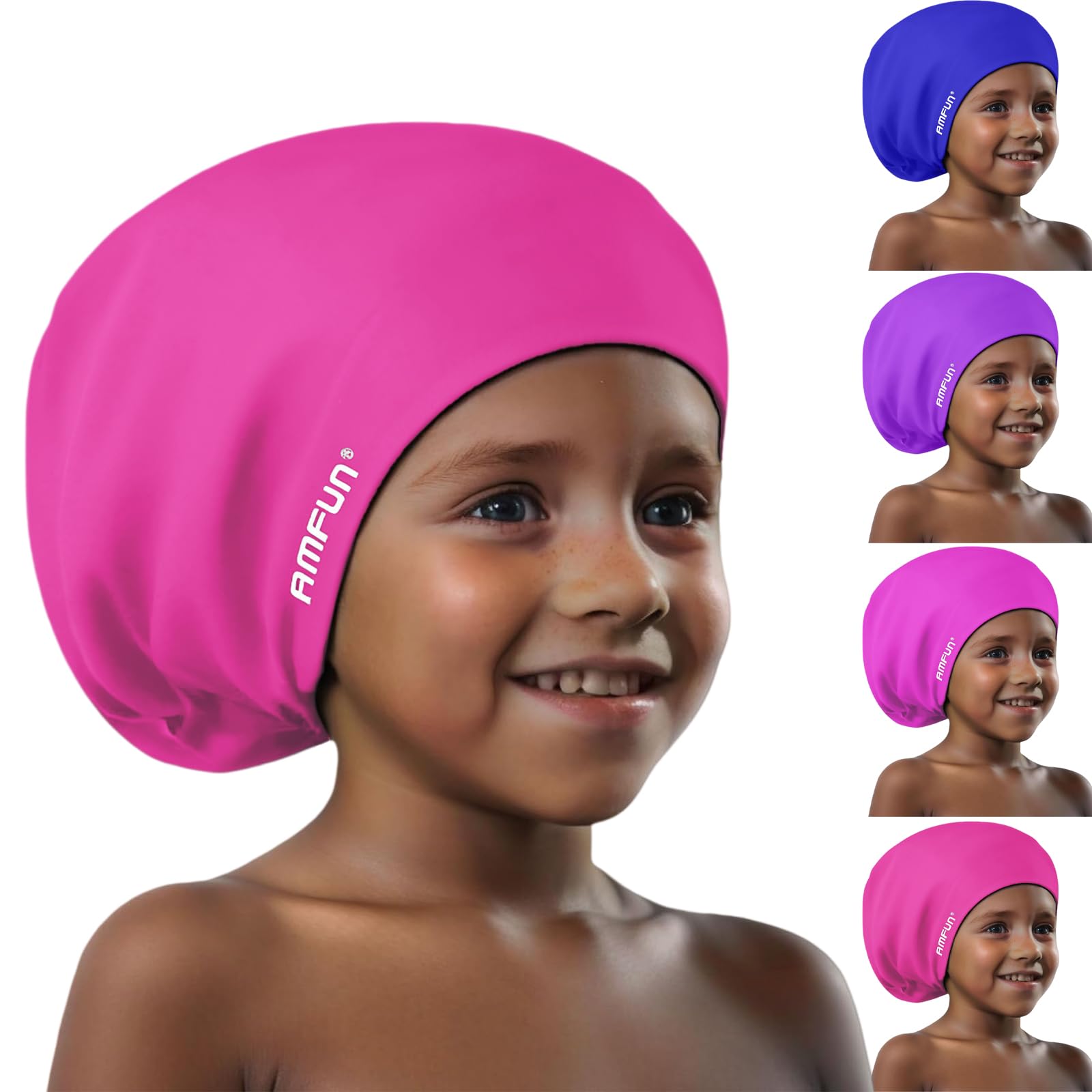 AMFUN Badekappe für Lange Haare, Extra Große Badekapp Damen, Frauen und Herren für Dreadlocks, Haarverlängerungen, Zöpfe