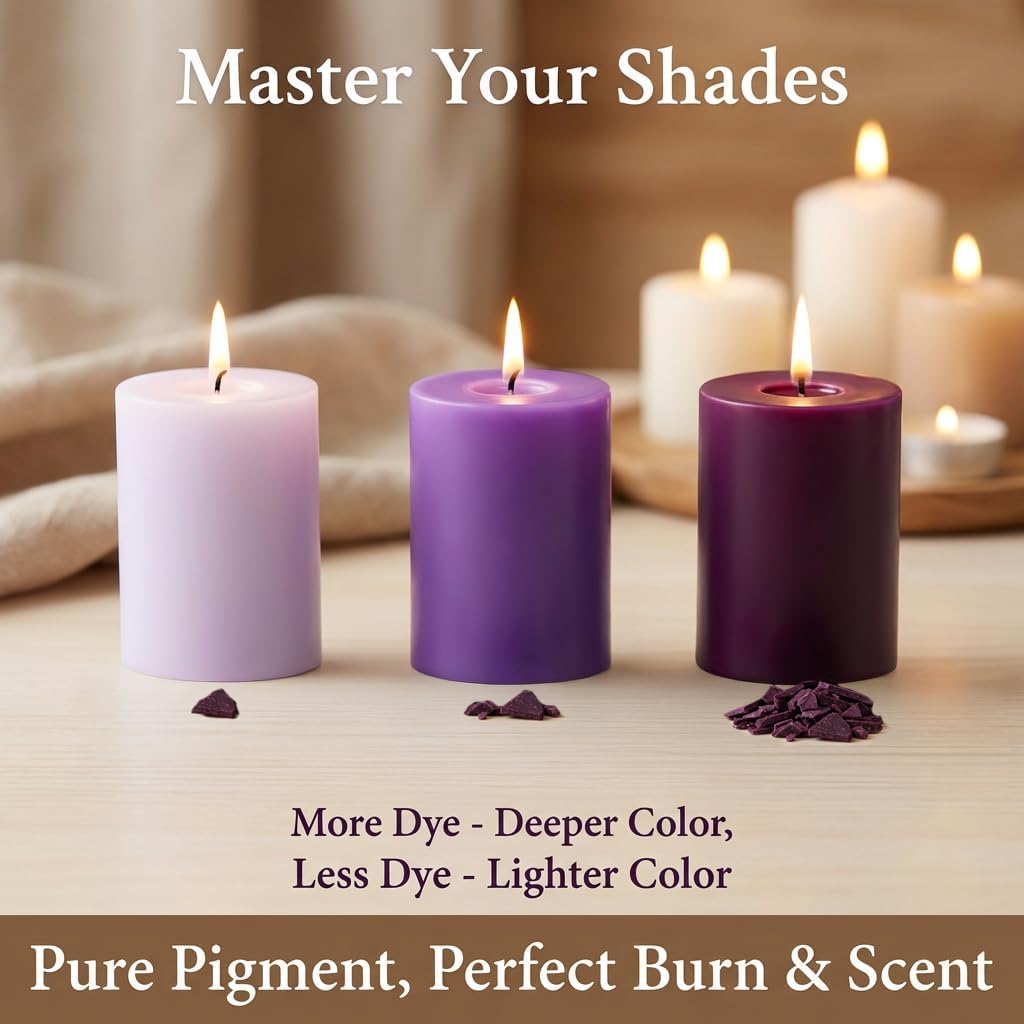 MAQIHAN Candle Dye for Soy Wax Candle Making - 16 Vibrant Colors Wax Dye for Soy Candle Making,Bulk Candle Soy Wax for Candle Making Supplies,Wax Coloring Dye for DIY Candle,Safe and Natural