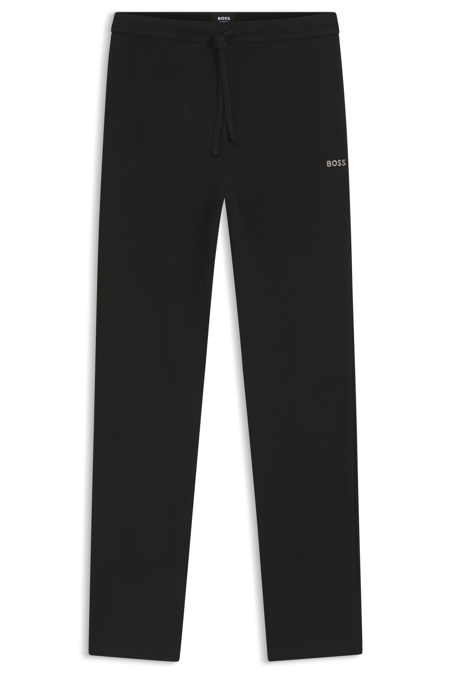 Boss Men's Waffle Open Hem Fleece Joggers - Black 001 - Large