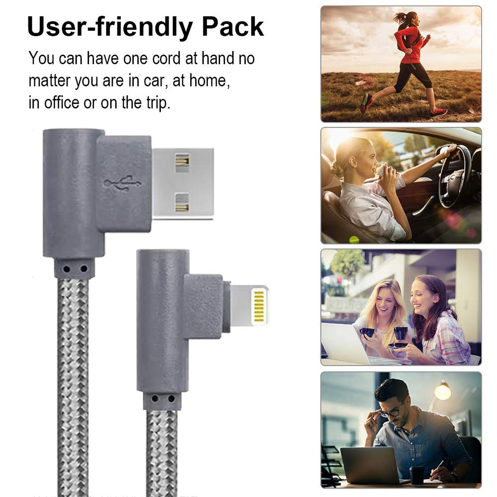 🔥 Crаzу Dеаlѕ 90 Degree Lightning Cable Right Angle iPhone Charging Cord 3 Pack 10FT Nylon Braided USB Fast Charging for iPhone 13/13 Pro Max/13 Mini/12/11/ XS/Max/XR/X/8P/8/7/7P/6/5(Gray) Tор Rаtеd 90 Degree Lightning Cable Right Angle iPhone Charging Cord 3 Pack 10FT Nylon Braided USB Fast Charging for iPhone 13/13 Pro Max/13 Mini/12/11/ XS/Max/XR/X/8P/8/7/7P/6/5(Gray)
