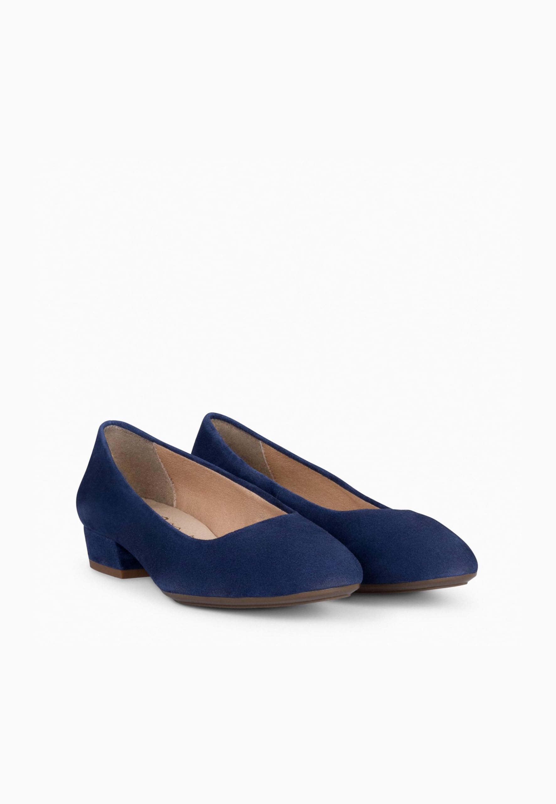 miMaO. Zapatos cómodos de tacón bajo para Mujer en Ante. Plantilla de Gel. Hecho en España