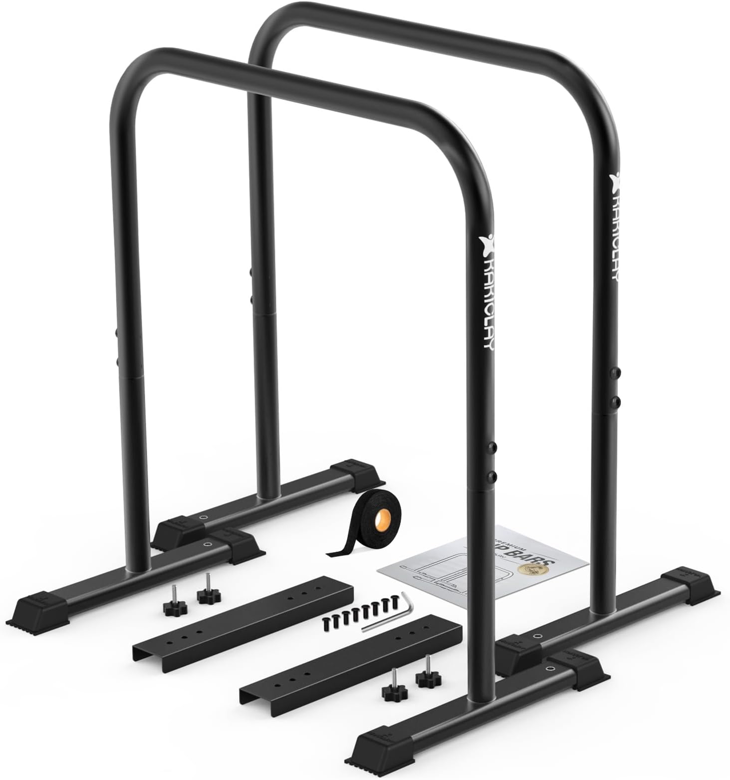 KAKICLAY 2026 Upgrade World's Best Strongest Premium Dip Bars with Adjustable Ultra-Stable Settings & Non-Slip Feet - USA Original Patent, USA Designed, USA Shipped, USA Warranty