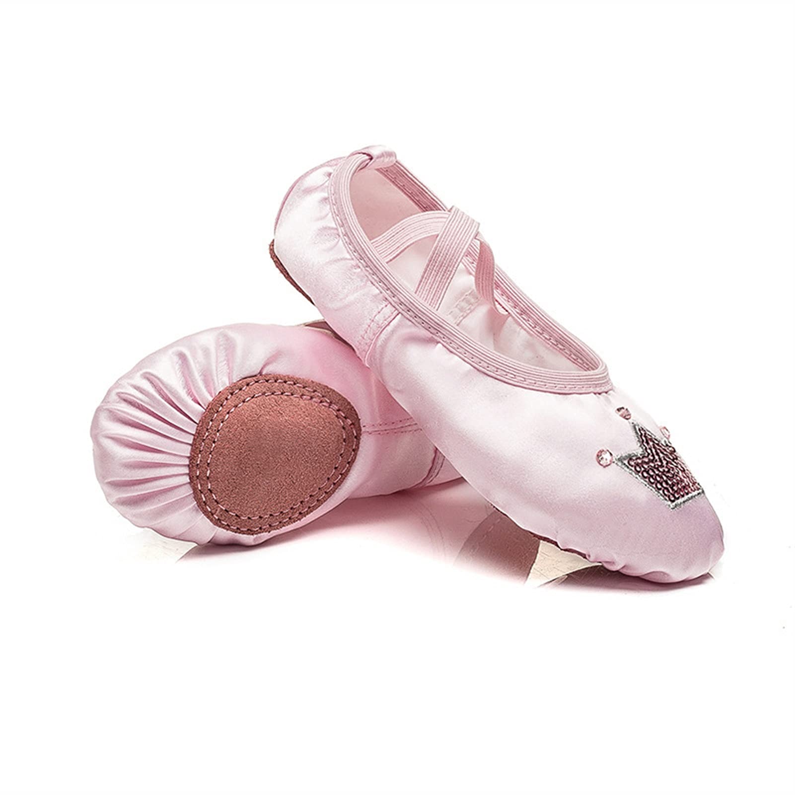 Ballett-Schuhe, 3 Paies Tanzschuhe Kinder Weiche Sohle Übungsschuhe Tanzen Mädchen Ballettschuhe(Red,25 EU)
