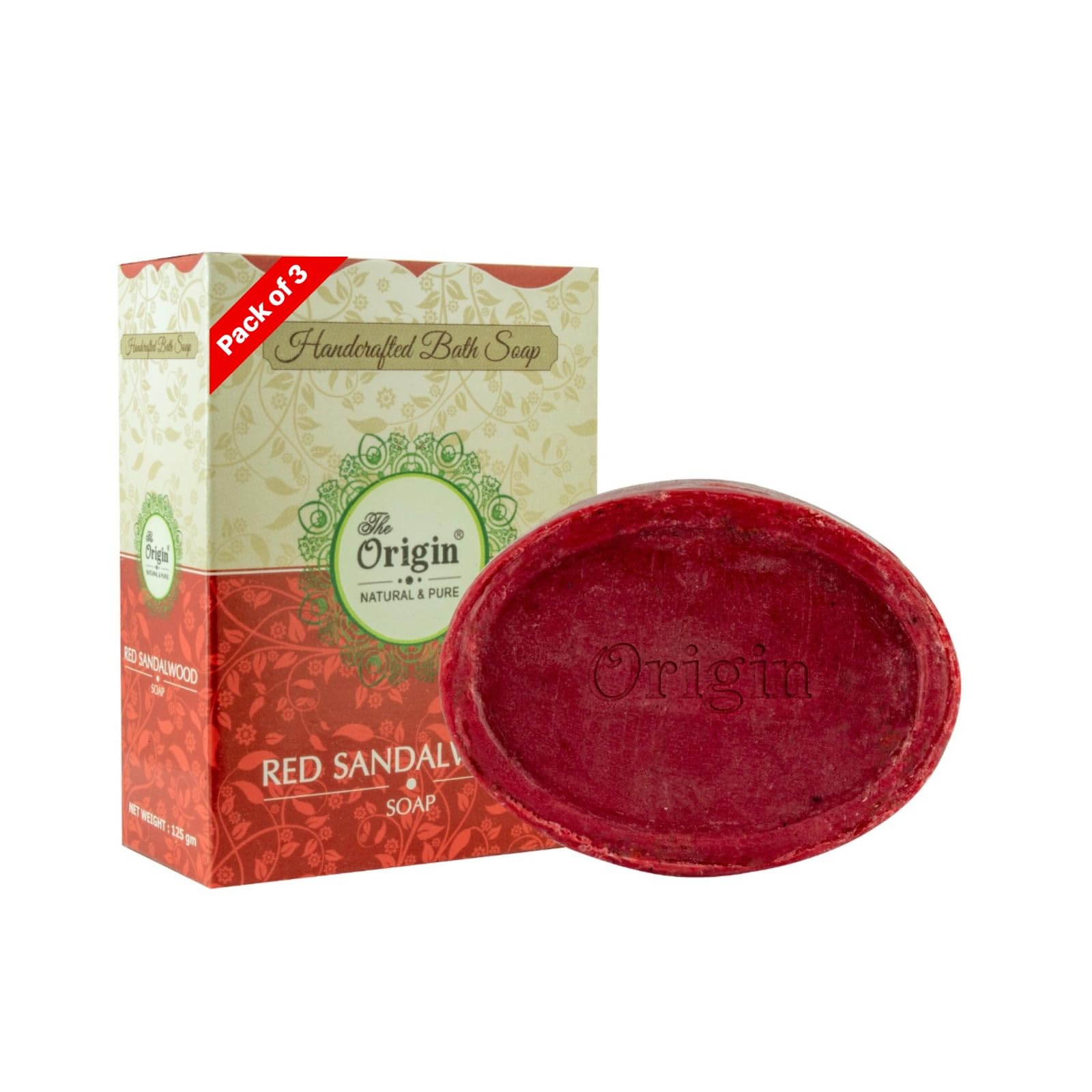 Handcrafted Red Sandalwood Soap (125g) - Natural Ayurvedic Bath Soap for Skin Brightening, Tan Removal & Pigmentation | Enriched with Coconut Oil & Green Gram | Khadi India Certified (Pack of 3)-picture-36