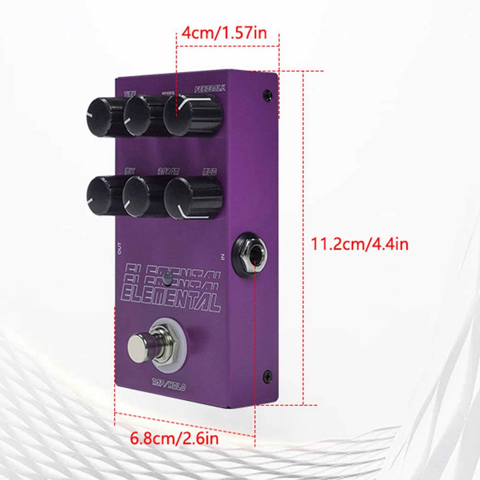 Nikou M-VAVE Delay - Pedale digitale Delay con 9 regolatori di effetti, ingresso per chitarra, alloggiamento in metallo, DC9 V/tipo C, 2 modalità di alimentazione (viola)