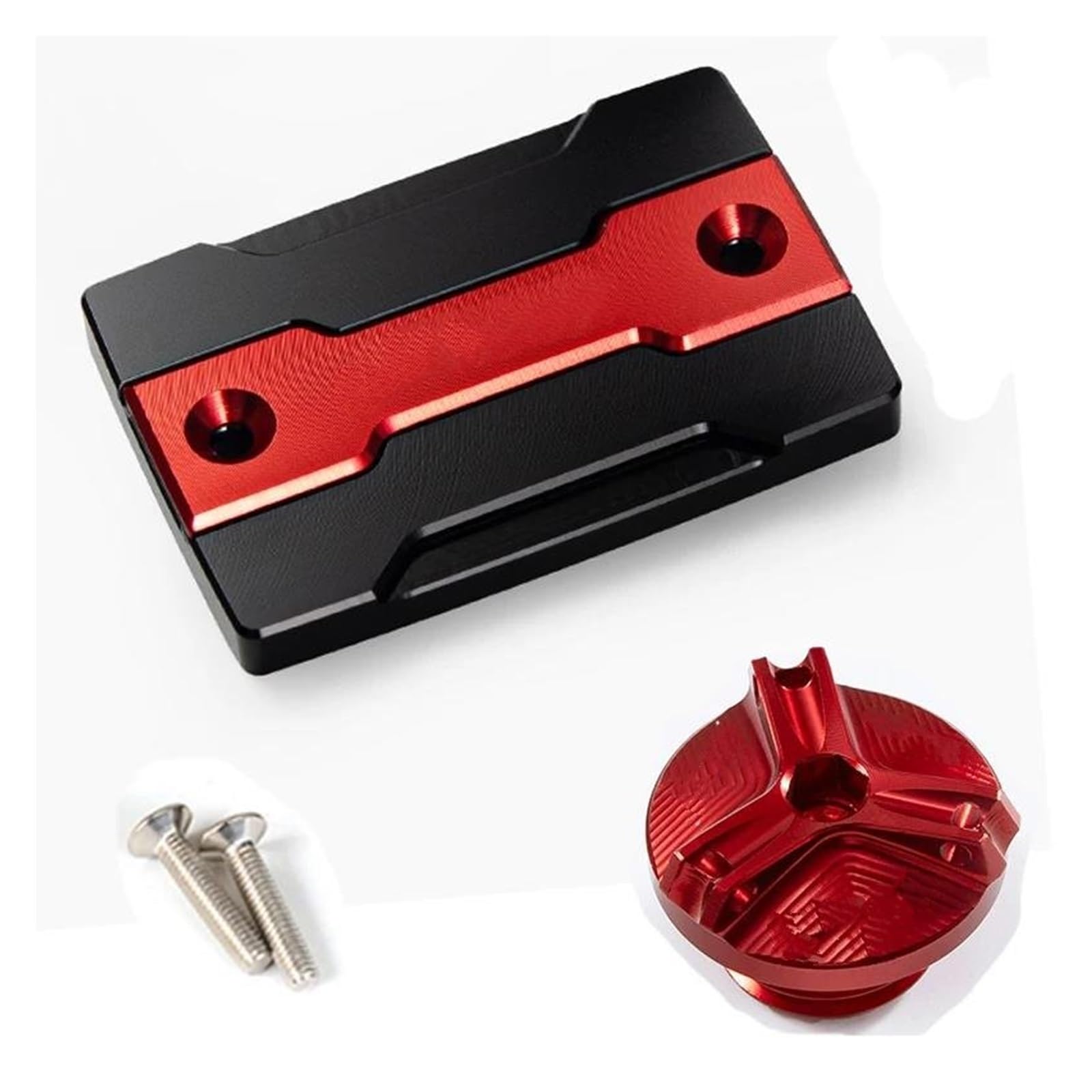 Tapón Llenado Aceite del Motor Tapa del Depósito De Líquido De Freno Delantero Y Tapa De Llenado del Motor para Motocicletas FZ6, FZ-6, ZF6N, FZ6R Y FZ6S. Accesorios De Protección.(Rojo,AB)