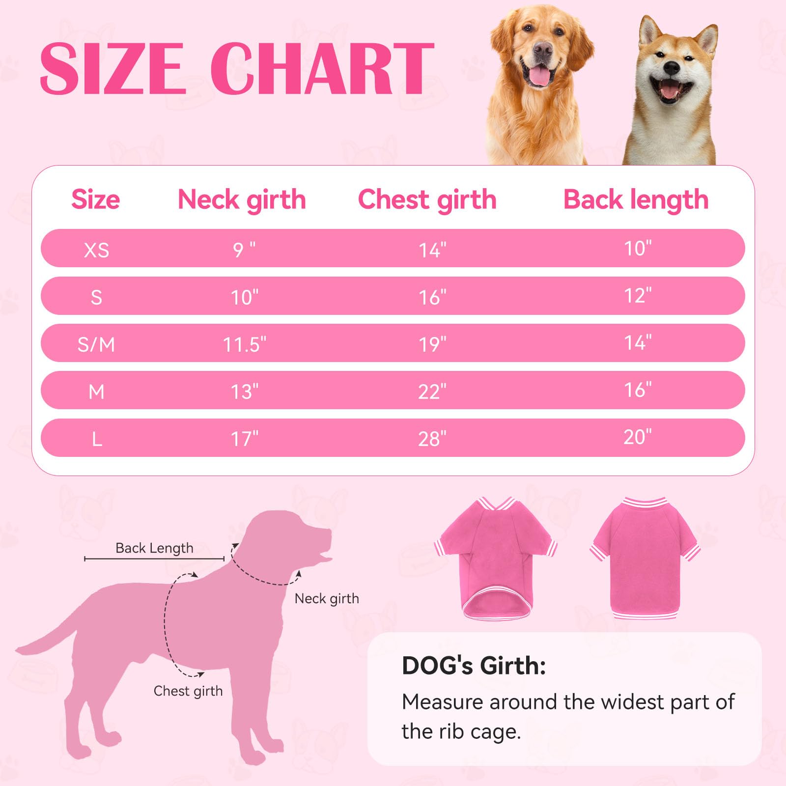 Hundepullover aus gebürstetem Fleece, Baseballjacke, weich, warm, Haustier-Sweatshirt, Hundepullover für kleine Hunde, Welpenpullover, Jungen, Mädchen, Haustier (Rosa, Größe XS)
