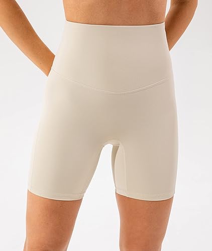 Miniatura 6 de Lavento Pantalones cortos de ciclismo suaves de apoyo para mujer, pantalones cortos de yoga de cintura súper alta con control de abdomen