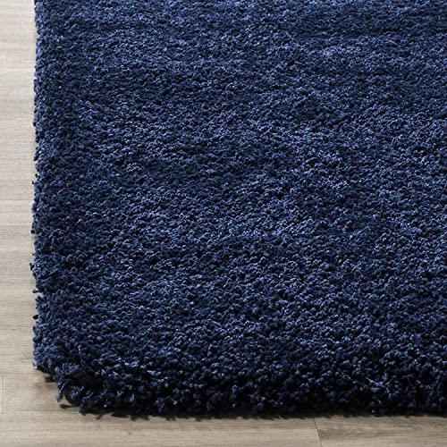 Image of AROMICK Modern Polyester Anti Slip Shaggy Fluffy Rug and Carpet for Living Room, Bedroom & Dining Room (2 x 3 Feet, Blue)