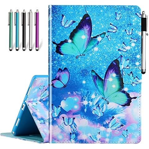 CIAOYE Case for Samsung Galaxy Tab A7 10.4 Case 2020 SM-T500/T505/T507, Premium PU Leather Case Multi-Viewing Angles Stand Shockproof Cover for Galaxy Tab A7 10.4 inch Tablet, Blue Butterfly Cover