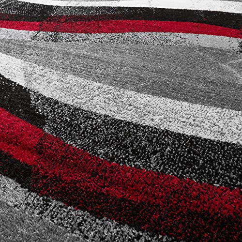 Tapete decorativo Paco Home gris y rojo 79 x 55 in miniatura 2