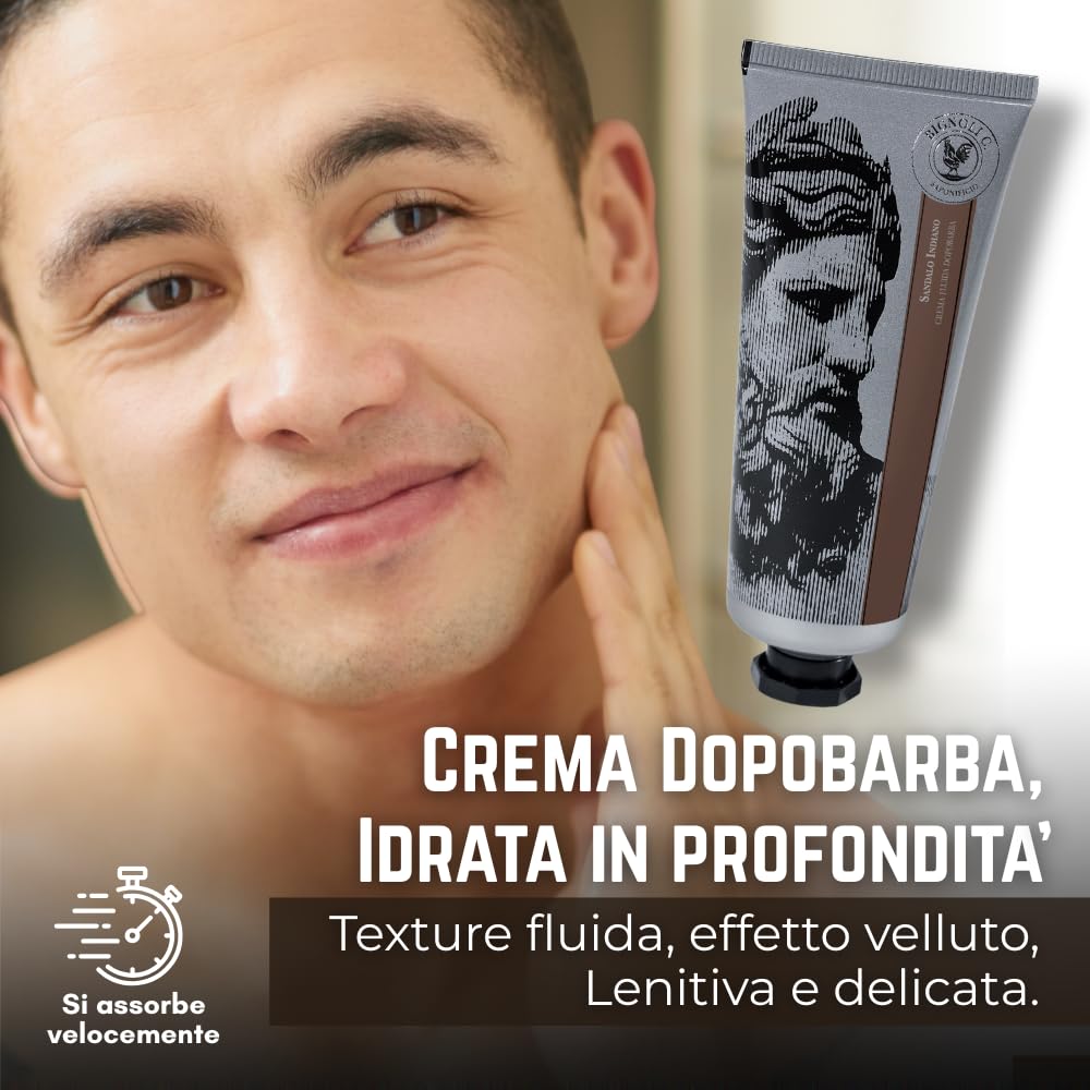 Bignoli Set Rasatura Tradizionale – Kit Barba Uomo - Sapone da Barba 175g + Crema Dopobarba 75ml + Pennello | Qualità Artigianale - Set Regalo Uomo