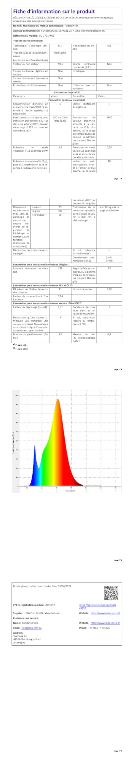 ledscom.de 2 prese a muro WAST per esterni, IP44, doppia, nero, con faretto LED integrato, 430 lm, bianco caldo