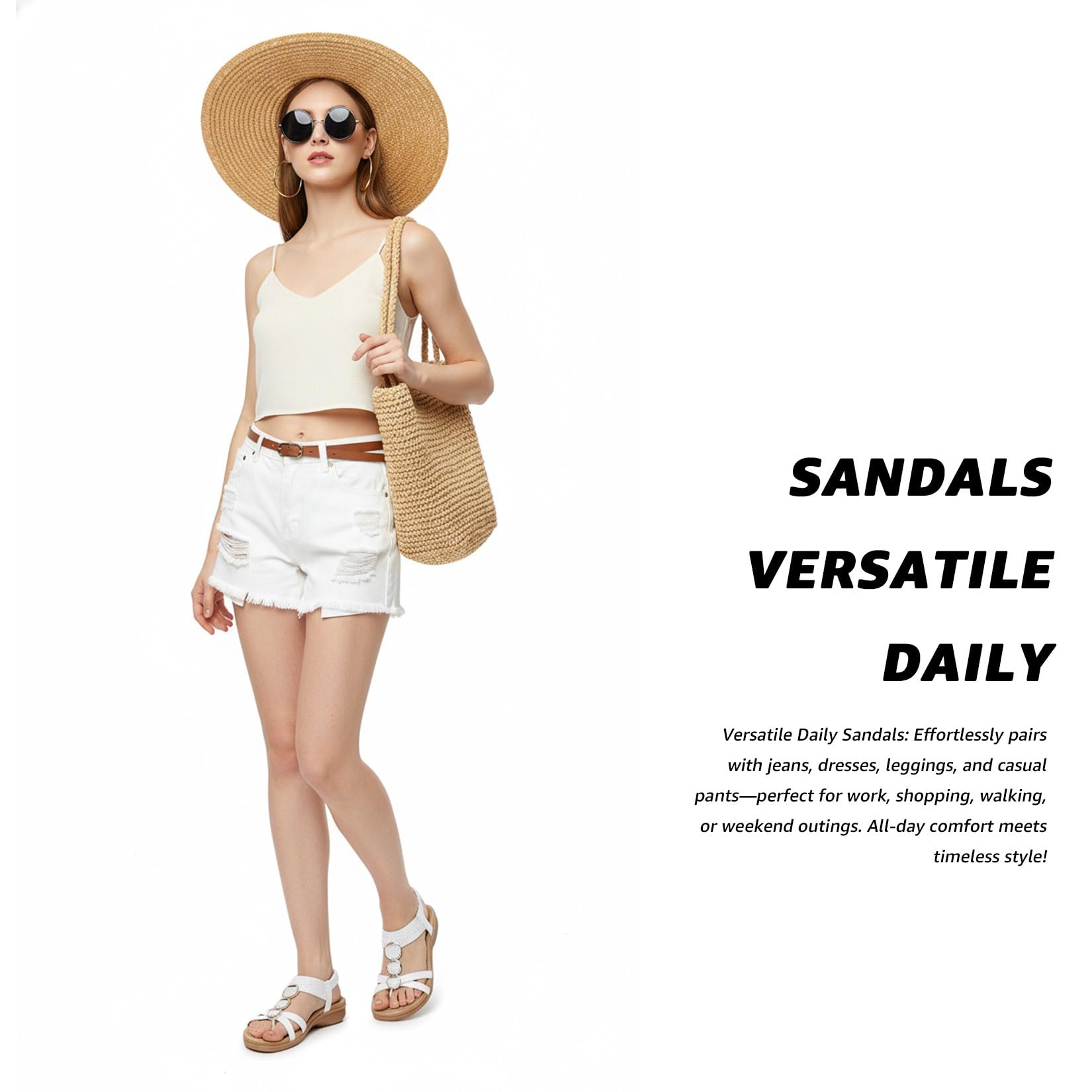 Littleplum Damen Sandalen Arch Support Sandale Riemen Design Stilvolle Sommer Sandalen