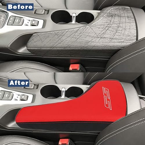 Miniatura 4 de BOYOUS Funda para reposabrazos de consola central, consola de protección completa, accesorios interiores de cuero para Chevrolet Camaro