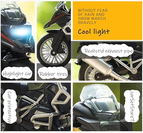 Miniatura 4 de Gilumza Pull Back Vehículos Mini Motocicleta Juguetes 114 Pequeño Coche Motocross Regalo con Iluminación Música Cross Country Motocicletas Juguete