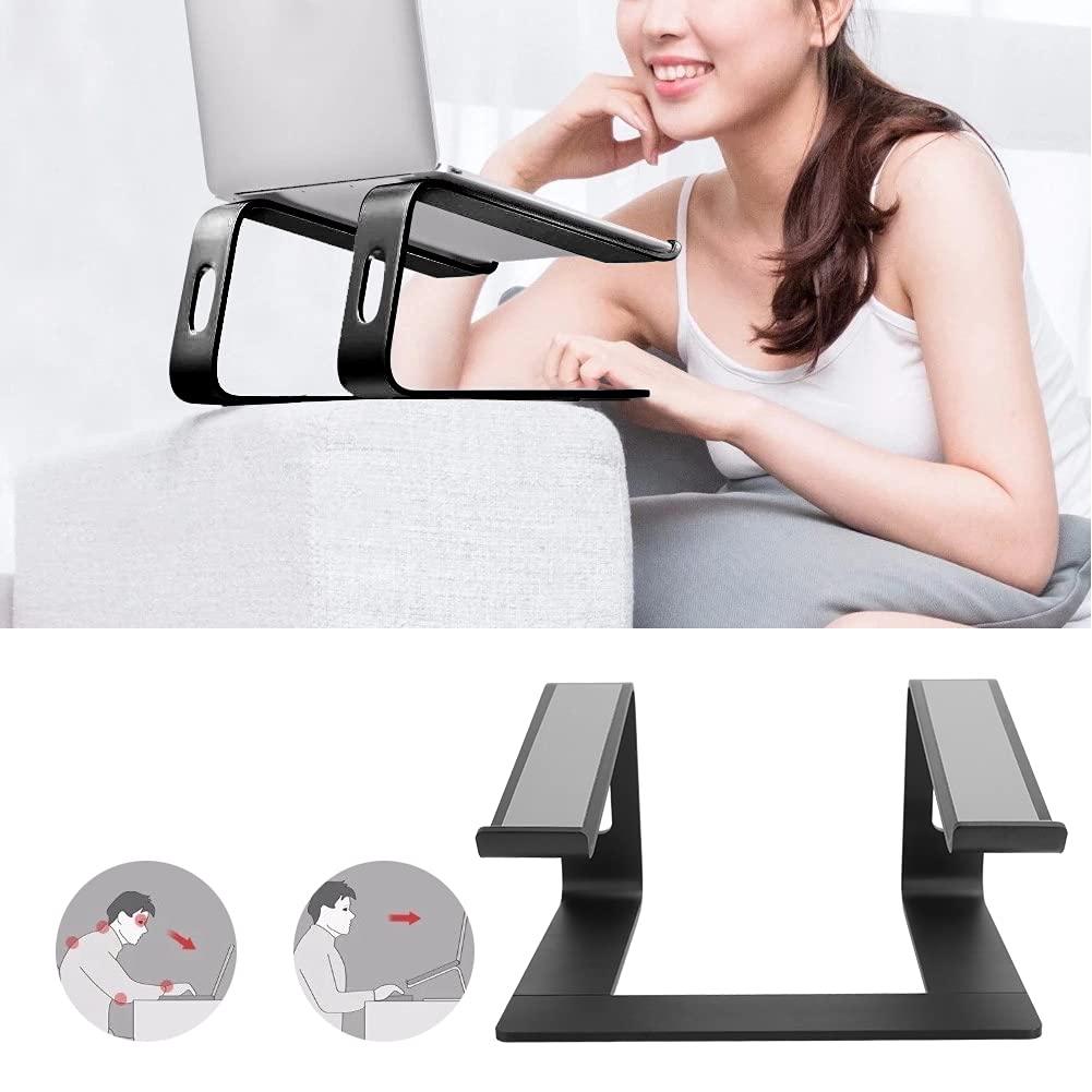 Supporto verticale per laptop, staffa di dissipazione del calore per notebook, supporto ventilato in lega di alluminio per PC desktop con gestione dei cavi, ideale per un ambiente