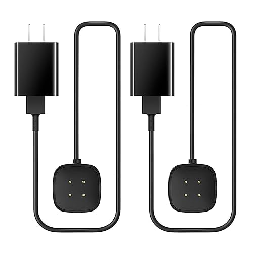 Paquete de 2 cargadores de pared rápidos para Fitbit Sense y Versa 3 Versa 4, cable de carga USB de repuesto para Fitbit Sense 2Fitbit SenseFitbit