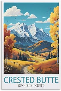TIEIFIINX Crested Butte Gunnison County Vintage Travel Posters 08x12inch(20x30cm) Canvas Wall Posters And Art Picture Print Modern Family Bedroom Decor