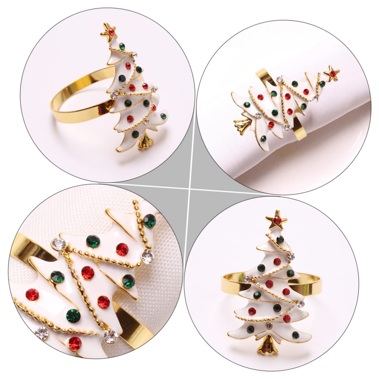 TOPBATHY 20 Pz Portatovaglioli Natalizi Decorazioni Per La Tavola Della Festa Di Natale Decorazioni Per Tovaglioli Per Feste Di Natale Arredamento Tovagliolo Bianca Forniture Di Zinco