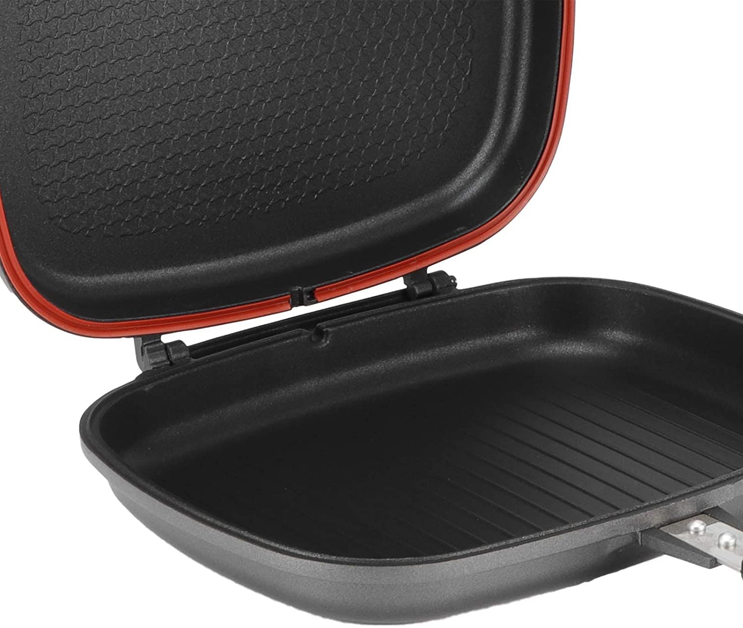 Cankypu Dessini -seitige Bratpfanne Antihaft-Grillpfanne für den BBQ Druckkoch-Grillpfanne mit Brandfester Griff Tragbares Grillgeschirr zum Kochen Geeignet Gas- und Induktionsherd