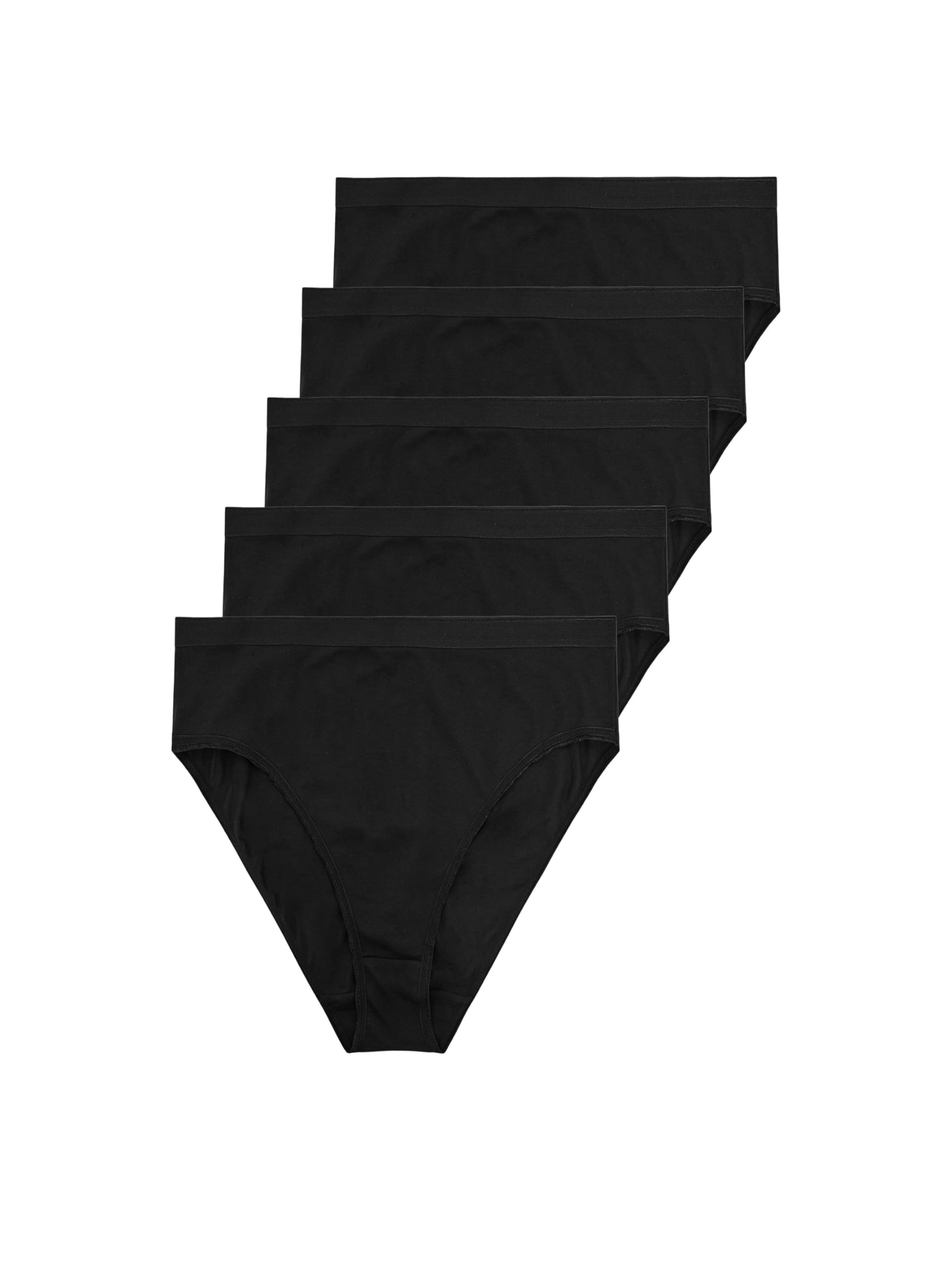 Yours Women's Black 5 Pack Brief Multipack In | Size: 14-16