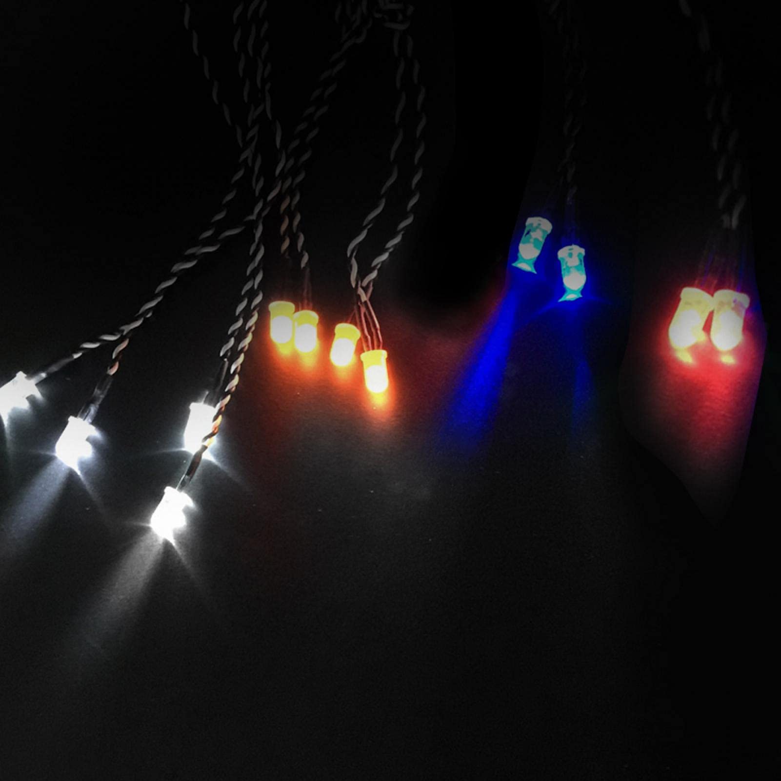 LED-Beleuchtungssystem-Kit, 12-LED-Modul Set, Simulation Blinklichter für 1/10 und 1/8 RC-Autos, LKWs und Crawler, RC-Fans, Outdoor, Indoor und Hobbyprojects