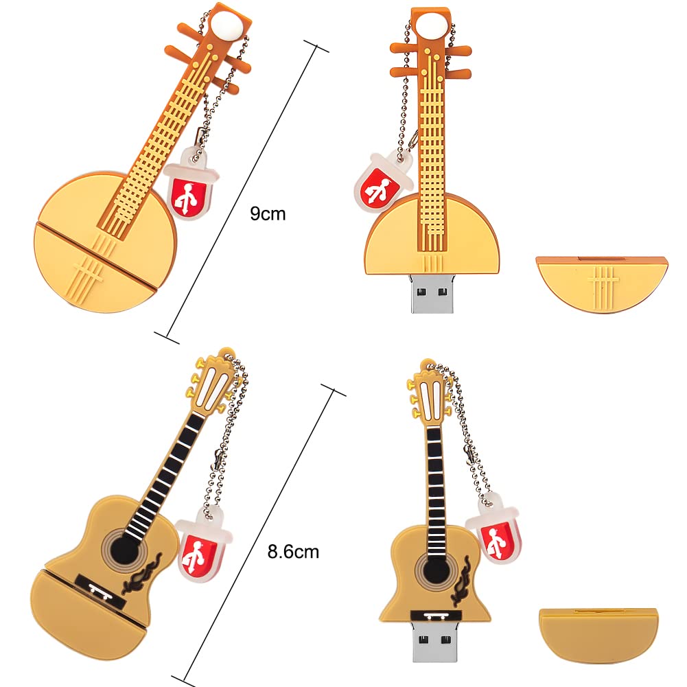 leizhan 5 Pezzi 32GB USB Pen Drive Penna Usb Porta Chiavette Usb Chiave Usb Carino USB Strumento Musicale Regali per Bambino Amico (5 * 32GB,Strumento Musicale)