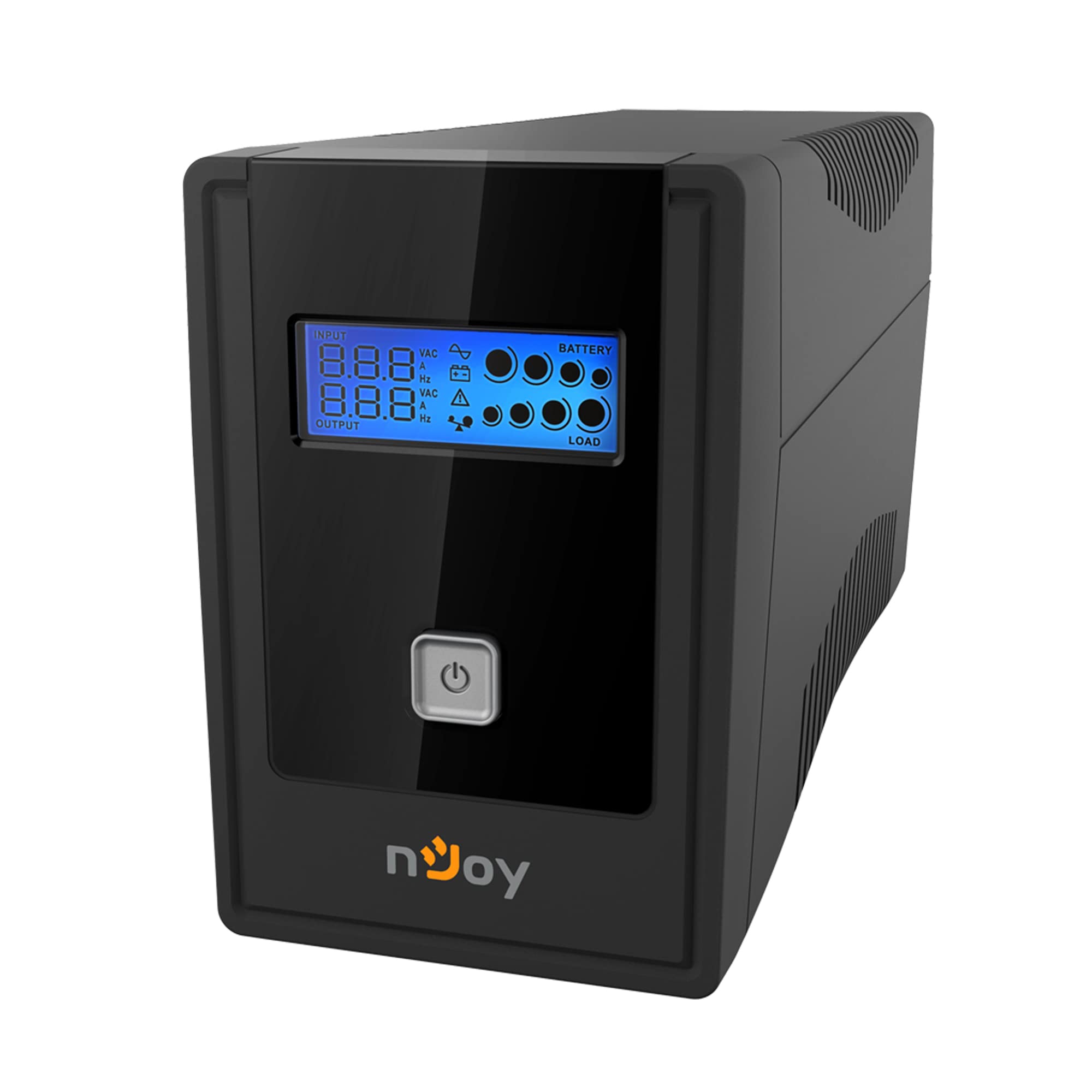 nJoy Cadu 600VA Zasilacz bezprzerwowy 360 W, Interaktywna linia, symulowana fala sinusoidalna, Wyświetlacz LCD, AVR, HID USB, 2 wyjścia Shuko, Rj11 RJ45 In/Out, Oprogramowanie do zarządzania UPS, 1 Bateria