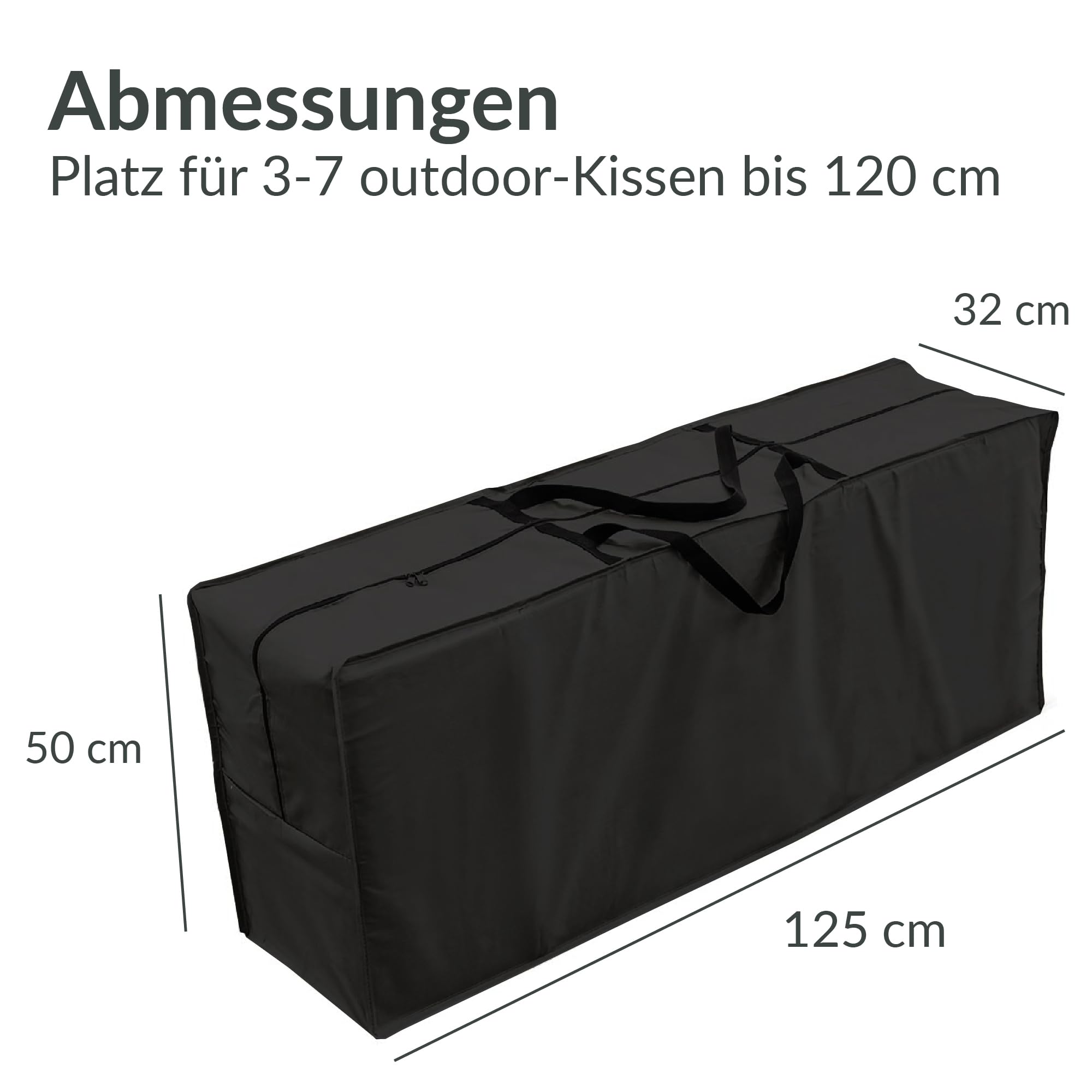 Chefarone Custodia Protettiva per Cuscini 125x50x32 cm Impermeabile Poliestere 250D