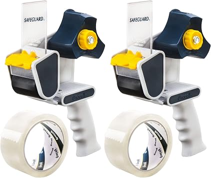 Excell EC-206 Safeguard Packing Tape Dispenser, 2" Wide, 3" Core, 2 Pack