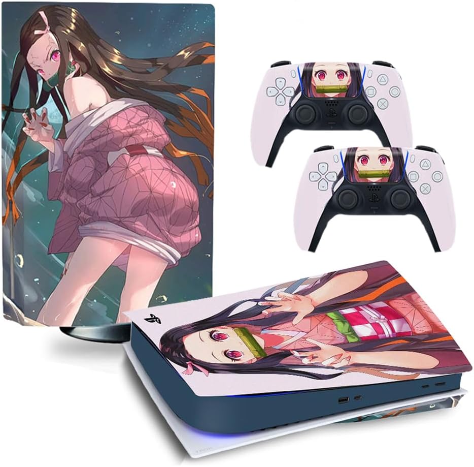 GilGames Decals Skin for Playstation 5, Vinyl Protector Wrap Full Set Faceplate Protective Cover Stickers Kit Console and Controller (Disk Edition)