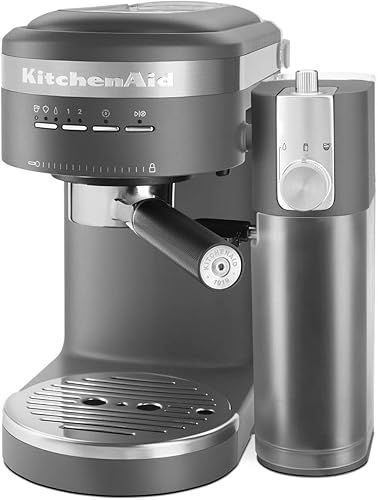 KitchenAid Máquina de café expreso y espumador de leche, gris carbón