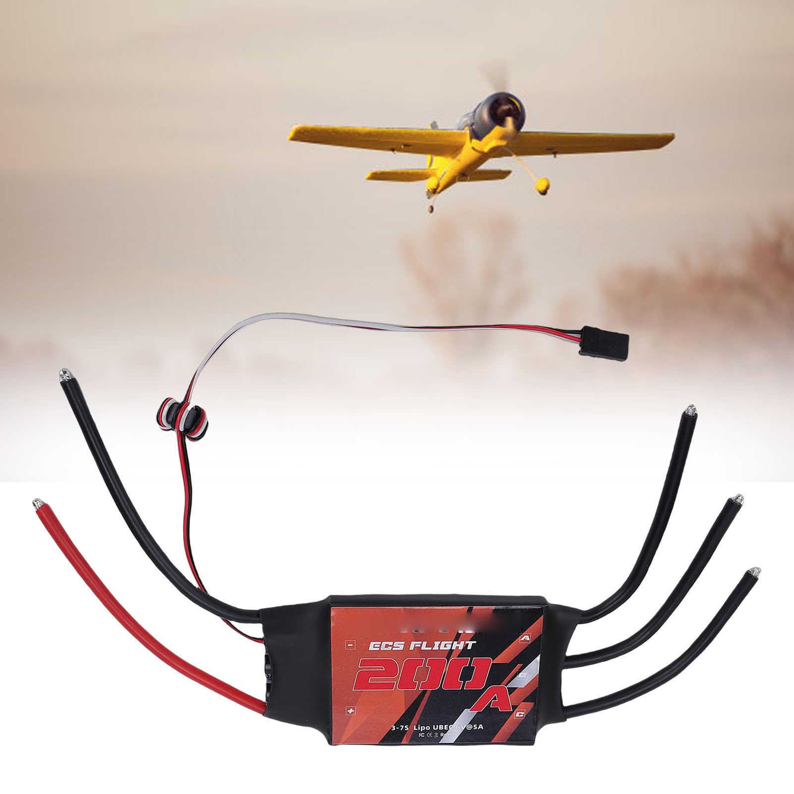CHICIRIS RC ESC, 200A Elektronischer Geschwindigkeitsregler Open Source Bürstenloser ESC für RC Starrflügelhubschrauber mit Mehreren Achsen